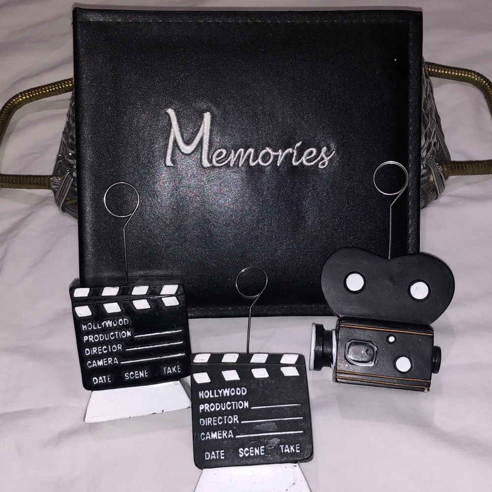 Memories Photo Album & 3 Hollywood Style Photo Stands